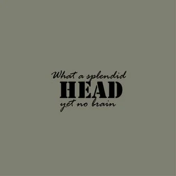 What a splendid head, yet no brain Stock Illustration