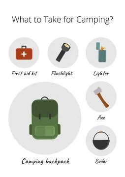 What take for camping simple instruction Stock Illustration