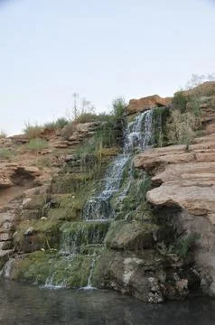 What a view of Waterfall in Riyadh Saudi Arabia Stock Photos