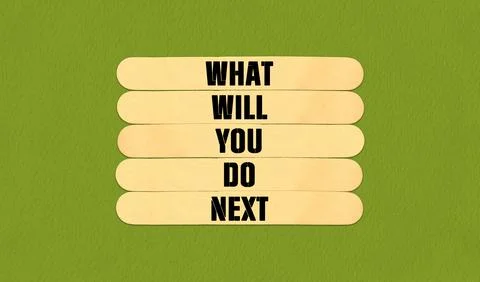 What Will You Do Next Symbol. Concept word What Will You Do Next on beautif.. Stock Illustration