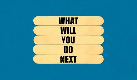 What Will You Do Next Symbol. Concept word What Will You Do Next on beautif.. Stock Illustration