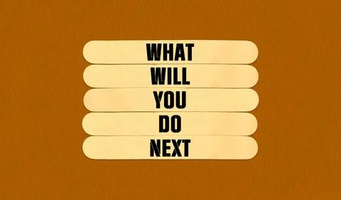 What Will You Do Next Symbol. Concept word What Will You Do Next on beautif.. Stock Illustration