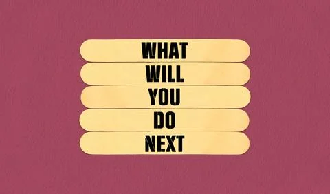 What Will You Do Next Symbol. Concept word What Will You Do Next on beautif.. Stock Illustration