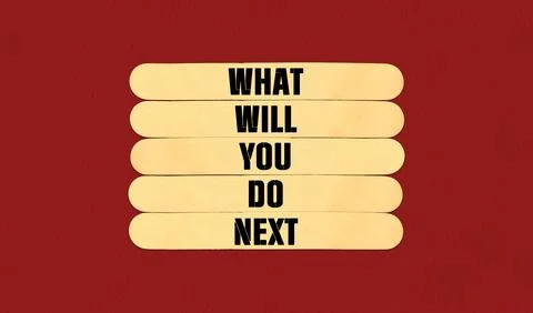 What Will You Do Next Symbol. Concept word What Will You Do Next on beautif.. Stock Illustration