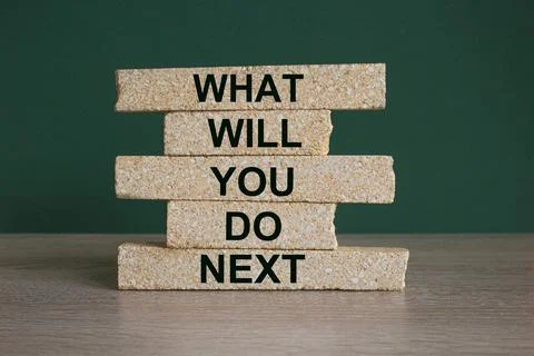 What will you do next symbol. Concept words What will you do next Stock Photos
