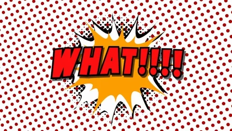 What - word in speech balloon in comic style animation Stock Footage 88283055