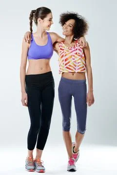 What would I do without you. Two woman looking at each other while wearing Stock Photos