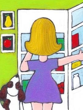 What's in the Fridge Stock Illustration