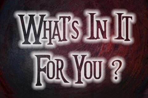 What's in it for you concept Stock Illustration