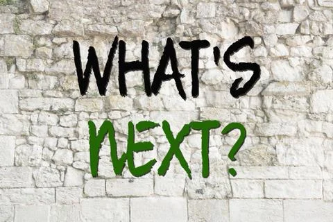 What's next concept on old wall Stock Illustration