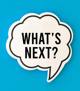 What's next speech bubble Stock Illustration