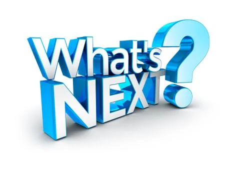 Whats next text, 3d Concept Stock-Illustration