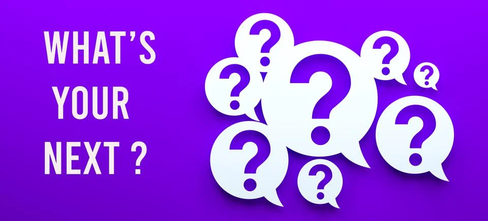 What's your next? Question marks Stock Photos