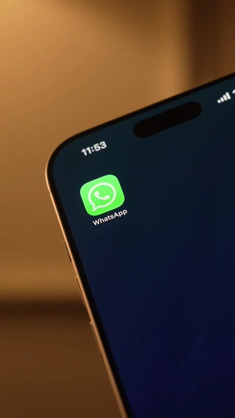 WhatsApp App Opening on Smartphone Screen Stock Footage 343415599