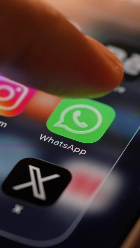 WhatsApp App Opening on Smartphone Screen Stock Footage 343428357