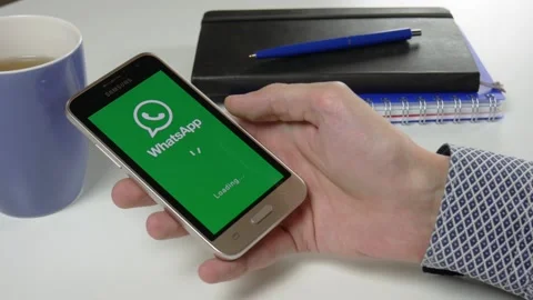 The WhatsApp application is loaded for a very long time Stock Footage 99833102