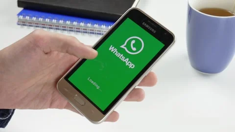 The WhatsApp application is loaded for a very long time Stock Footage 99835392