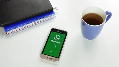 The WhatsApp application is loaded for a very long time Stock Footage 99835588