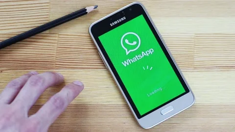 The WhatsApp application takes a very long time to load Stock Footage 106630672