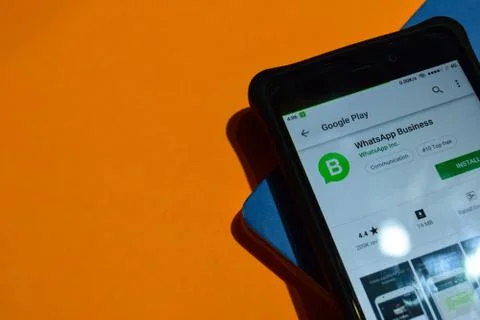 WhatsApp Business dev app on Smartphone screen Stock-Fotos