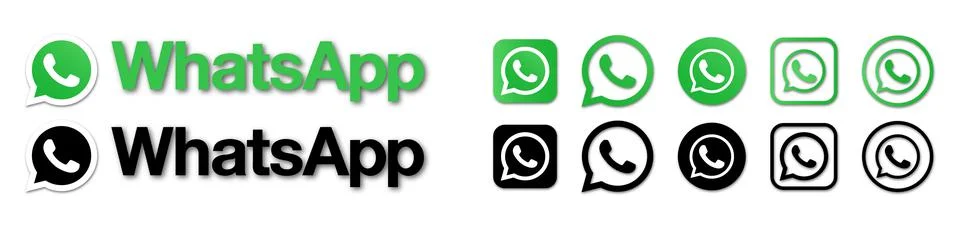 WhatsApp logo set Stock Illustration