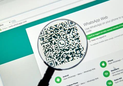 Whatsapp on the web. Stock Photos