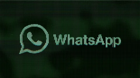 WhattsApp Logo Pixel Screen Animation. Futuristic Dot Texture Build Up Stock Footage 239400927