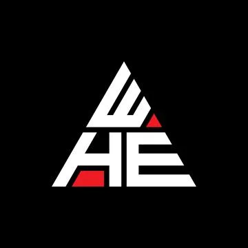 WHE triangle letter logo design with triangle shape. WHE triangle logo desi.. Stock Illustration