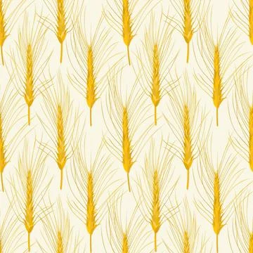 Wheat agricultural background Seamless pattern vector illustration Stock Photos