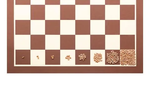 Wheat and chessboard problem, exponential growth through doubling Stock Photos