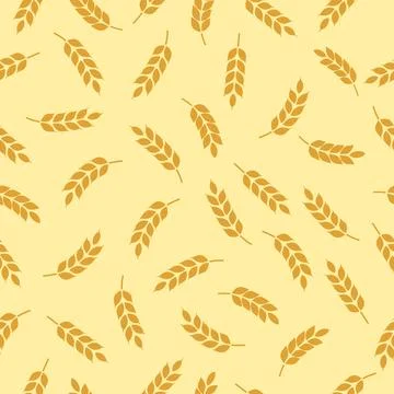 Wheat background, wheat or rice seamless pattern background. Wheat ears Illustrazione stock