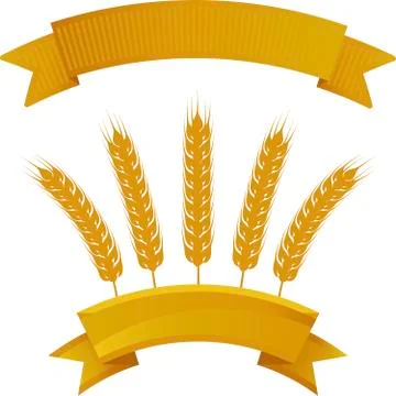 Wheat banner isolated with copy space and duplicate banner. Stock Illustration