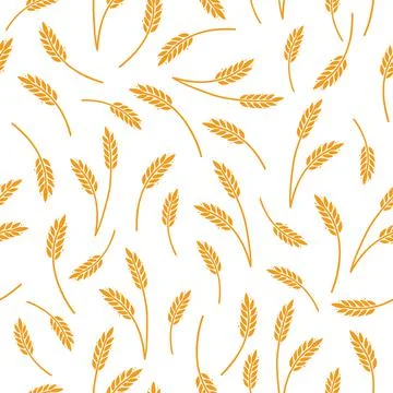 Wheat, barley, rice pattern for cereal Stockillustratie