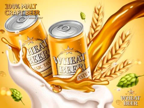 Wheat beer ads Stock Illustration