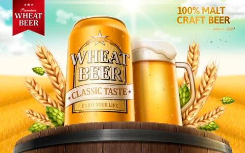 Wheat beer ads Illustrazione stock