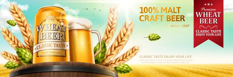 Wheat beer ads Stockillustratie