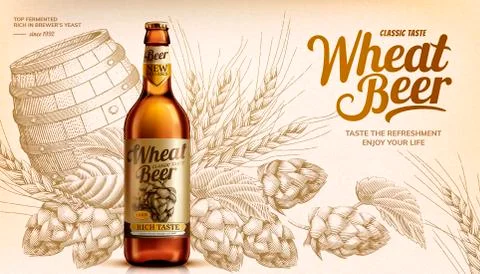Wheat beer ads Stock Illustration
