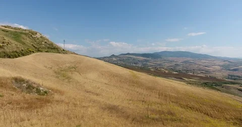 Wheat bio fields in summer sicily Stock Footage 76162115