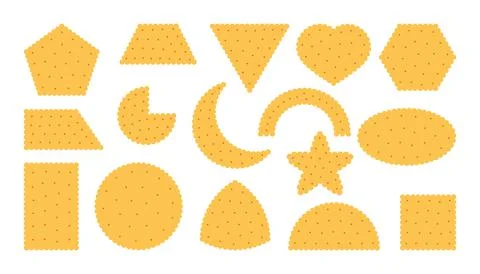 Wheat biscuit cracker tasty cookie icon set vector Stock Illustration