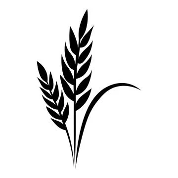Wheat black vector icon on white background Illustrazione stock