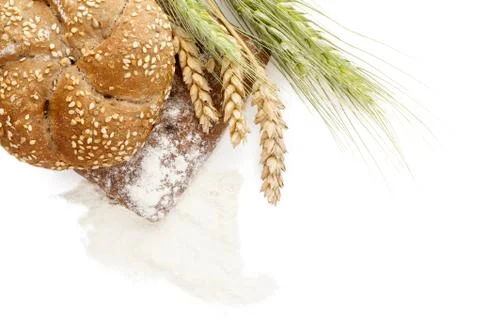 Wheat bread from above Stock Photos