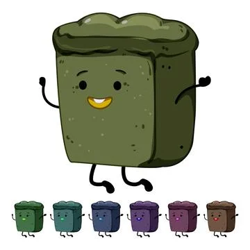 Wheat bread character cartoon vector graphic Stock Illustration
