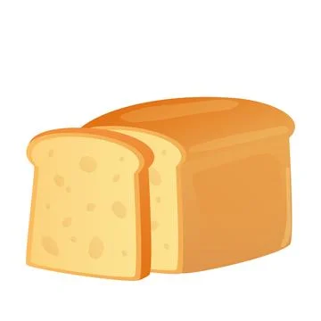 Wheat bread in flat design. Fresh bakery product, loaf with slice cut. Vector 스톡 일러스트