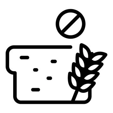 Wheat bread icon outline vector. Diet product Illustrazione stock