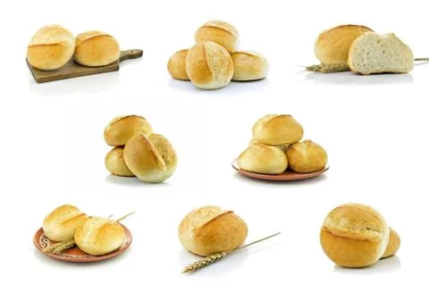Wheat bread rolls Stock Photos