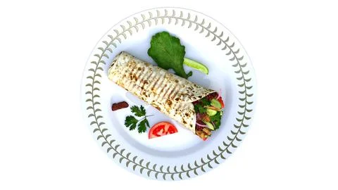 Wheat bread with salad Stock Illustration