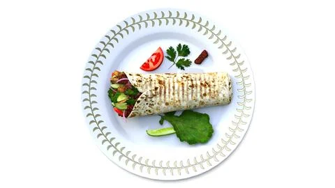 Wheat bread with salad Stock Illustration