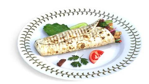 Wheat bread with salad Stock Illustration