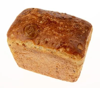 Wheat bread with seeds. White background Stock Photos