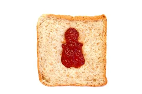 Wheat Bread Slice with gril Isolated on White Stock Photos